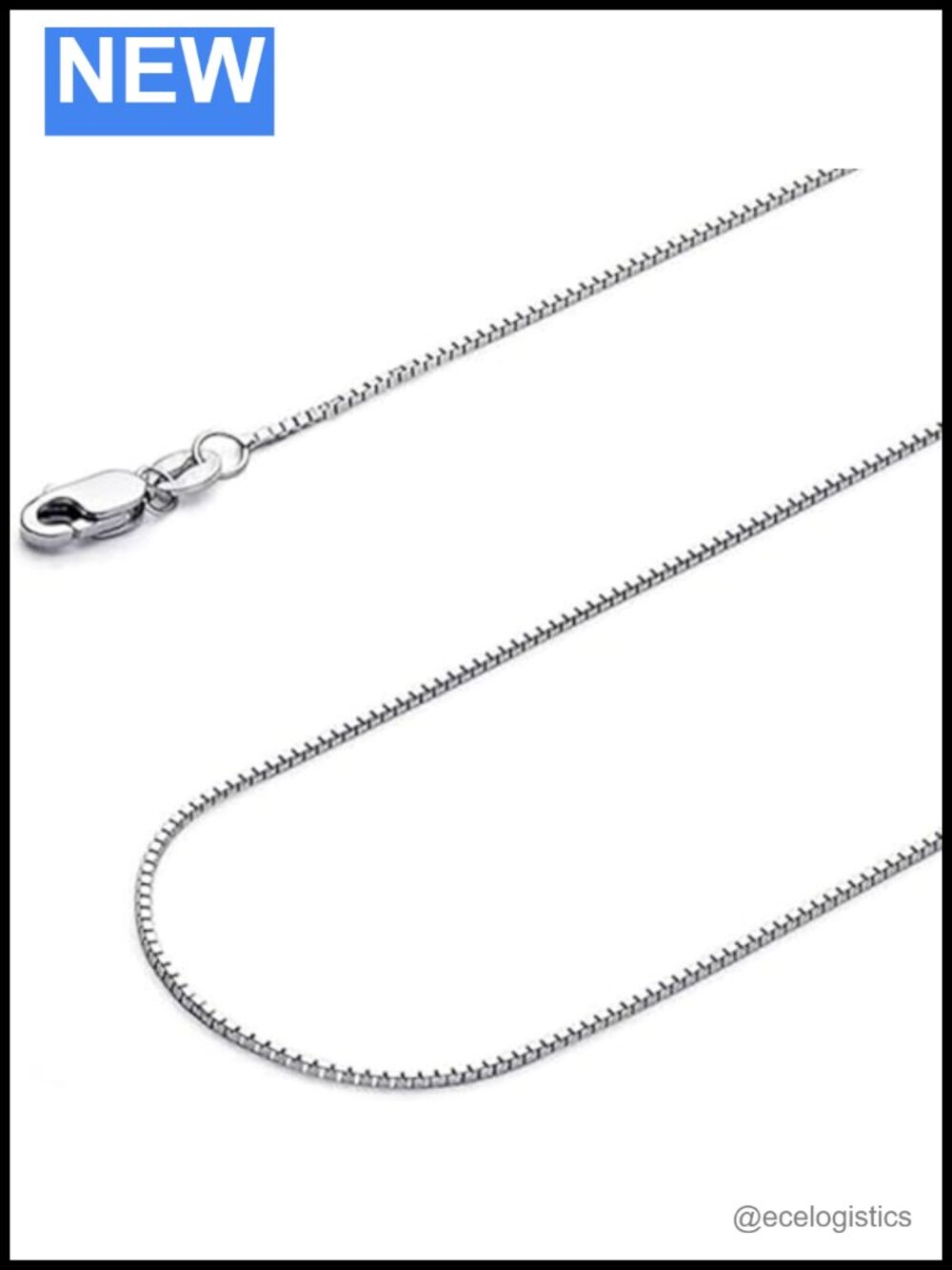 14K Solid Gold Box Link Chain Necklace Lobster Claw Clasp 16-24 inch Gift